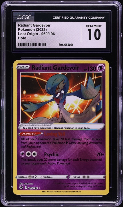 2022 Pokemon Sword & Shield Lost Origin Holo Radiant Gardevoir #69 CGC 10 GEM MINT