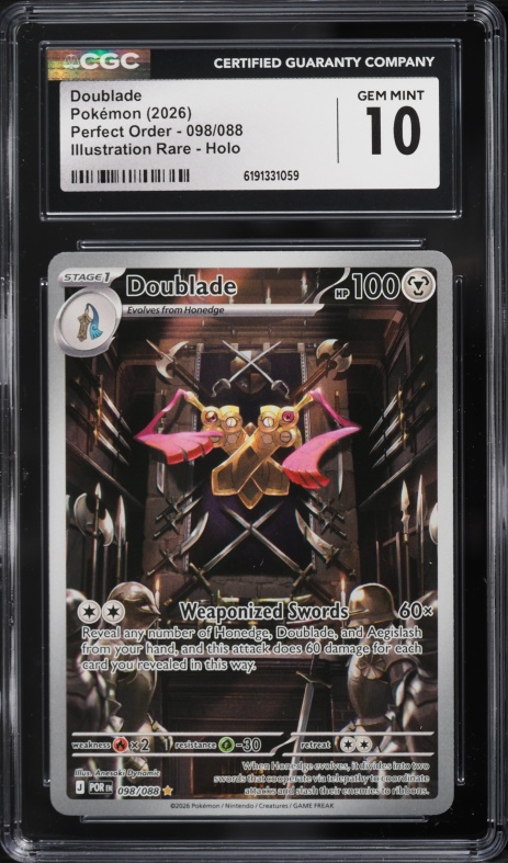 2026 Pokemon Mega Evolution Perfect Order IR Doublade #98 CGC 10 GEM MINT
