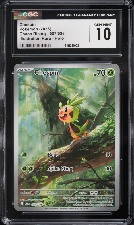 2015 Pokemon Art Academy Contest Winner Chespin CGC 9 MINT on