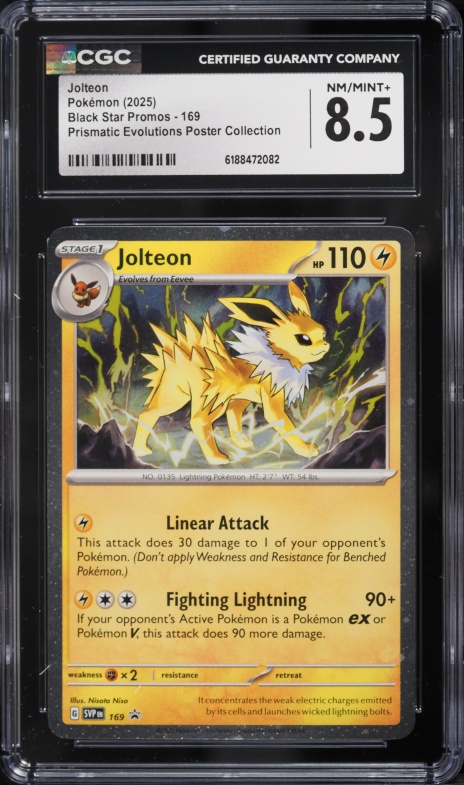 2025 Pokemon SV Promo Prismatic Evolutions Poster Collection Jolteon #169 CGC 8.5 NM-MT+