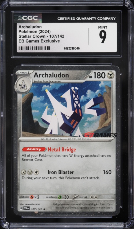 2024 Pokemon Scarlet & Violet Stellar Crown EB Games Exclusive Archaludon #107 CGC 9 MINT