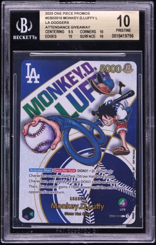 one piece card dodgers game 2026 LA x One Piece Night Promo Don Monkey D Lu – Burbank Cards One Piece fans! In hand