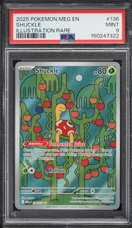 2025 Pokemon Mega Evolution IR Shuckle #136 PSA 9 MINT