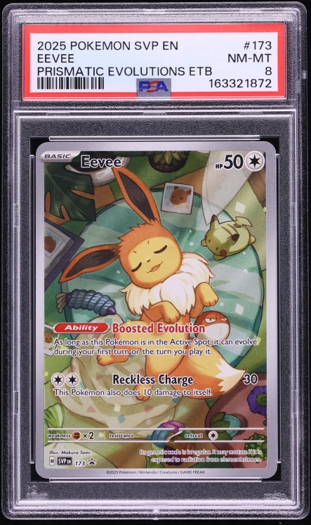 2025 Pokemon Scarlet & Violet Promo Prismatic Evolutions ETB Full Art Eevee #173 PSA 8 NM-MT