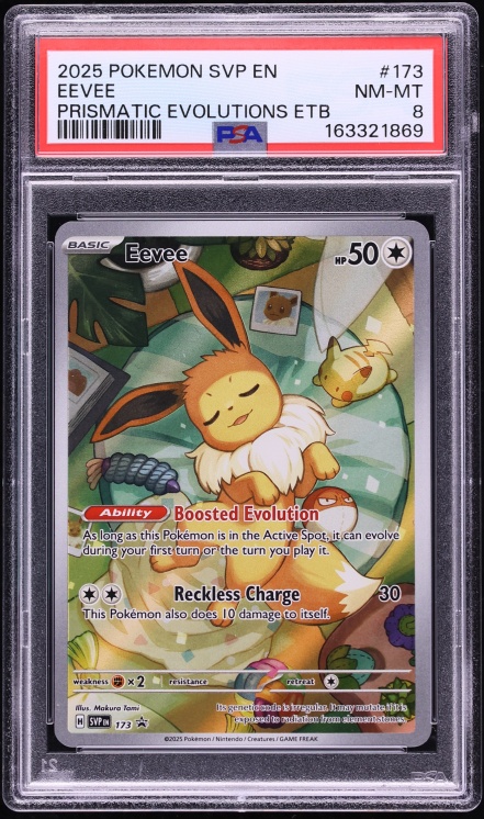 2025 Pokemon Scarlet & Violet Promo Prismatic Evolutions ETB Full Art Eevee #173 PSA 8 NM-MT