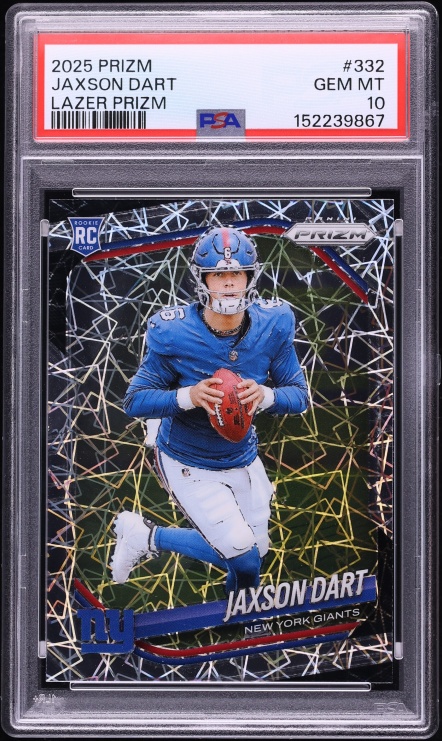 2025 Panini Prizm Lazer Jaxson Dart ROOKIE #332 PSA 10 GEM MINT