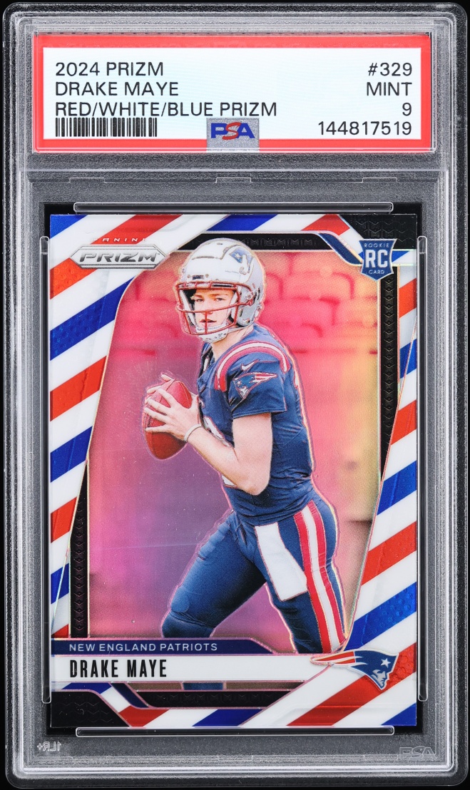2024 Panini Prizm Drake Maye Red Shimmer 329