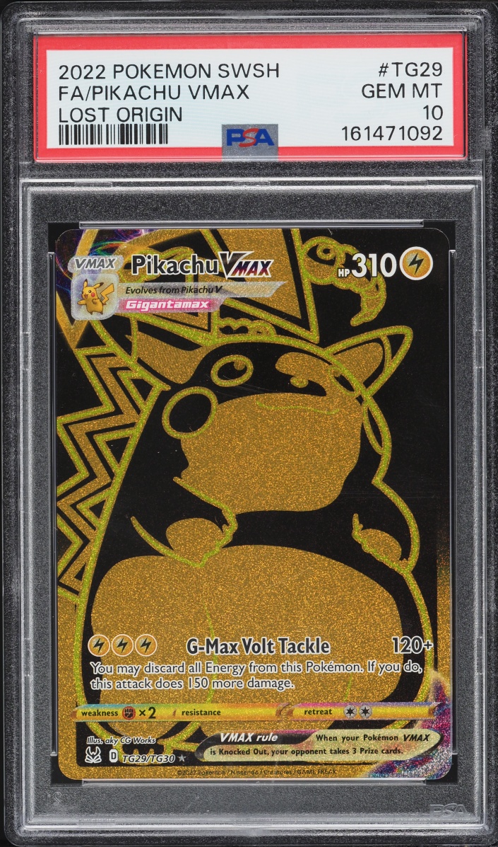 2022 Pokemon Sword & Shield Lost Origin Gold Rare Pikachu VMAX #TG29 PSA 10 GEM MINT