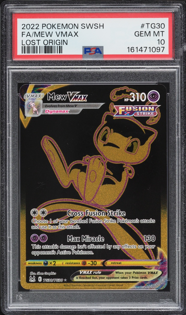 2022 Pokemon Sword & Shield Lost Origin Trainer Gallery Full Art Mew VMAX #TG30 PSA 10 GEM MINT