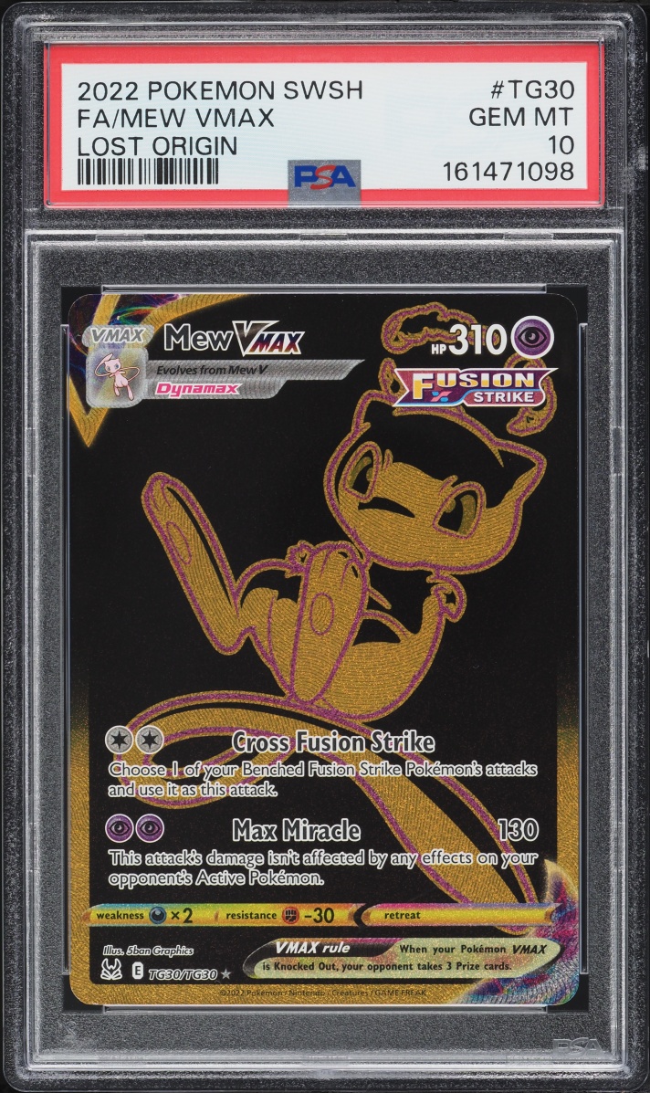 2022 Pokemon Sword & Shield Lost Origin Trainer Gallery Full Art Mew VMAX #TG30 PSA 10 GEM MINT