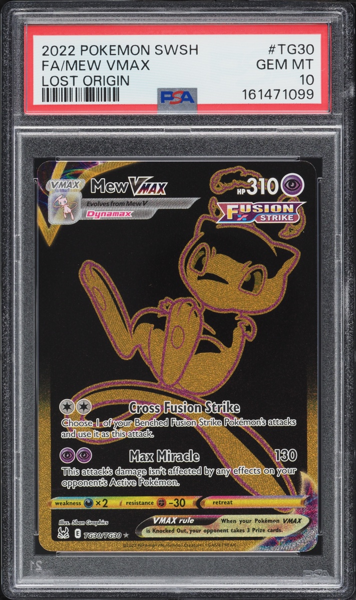 2022 Pokemon Sword & Shield Lost Origin Trainer Gallery Full Art Mew VMAX #TG30 PSA 10 GEM MINT