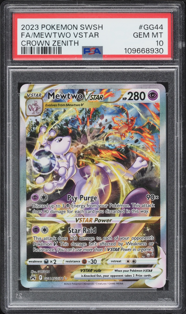 2023 Pokemon Sword & Shield Crown Zenith Alt Art Mewtwo VSTAR #GG44 PSA 10 GEM MINT