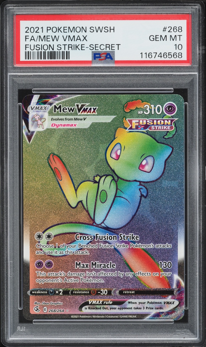 2021 Pokemon Sword & Shield Fusion Strike Rainbow Rare Mew VMAX #268 PSA 10 GEM MINT