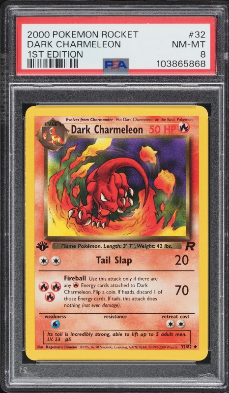 2000 Pokemon Team Rocket 1st Edition Dark Charmeleon #32 PSA 8 NM-MT