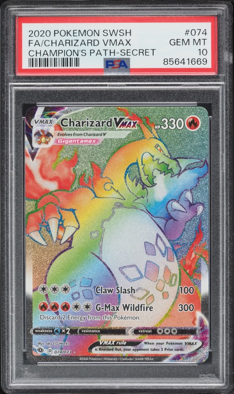 pokemon cards charizard rainbow rare Graded: VMAX 74/73 Champion's Path (2020) Ho Double Infinity Gaming this item offers a spectacular aesthetic for a gallery Charizard GX 2017 Pokemon Sun