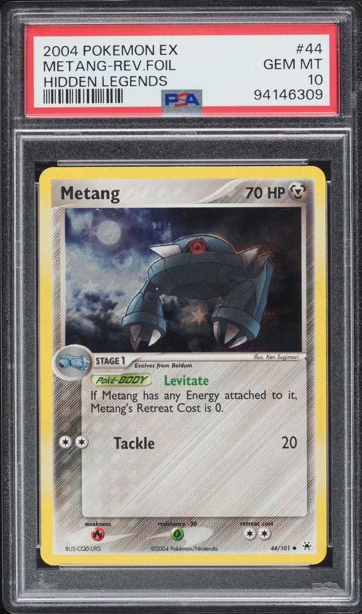 2004 Pokemon EX Hidden Legends Reverse Holo Metang #44 PSA 10 GEM MINT