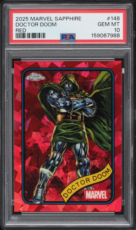2025 Topps Chrome Marvel Sapphire Edition Red Doctor Doom 1/5 #148