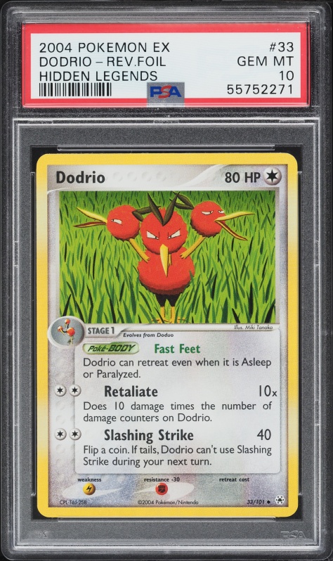 2004 Pokemon EX Hidden Legends Reverse Holo Dodrio #33 PSA 10 GEM MINT