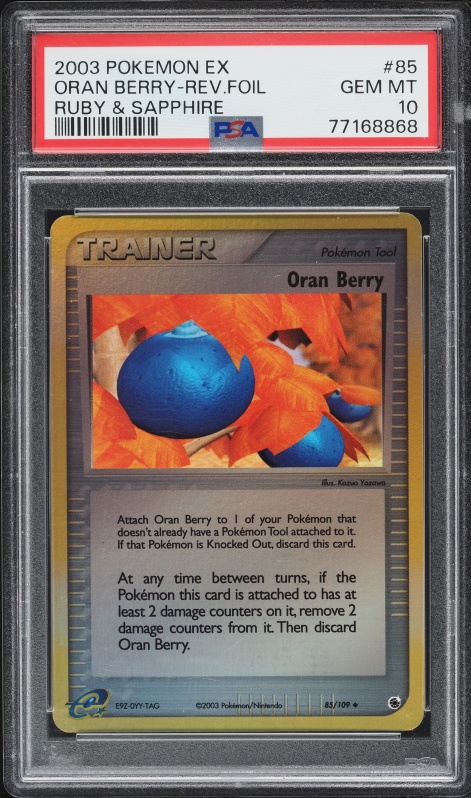 2003 Pokemon Ex Ruby & Sapphire Reverse Holo Oran Berry #85 PSA 10 GEM MINT