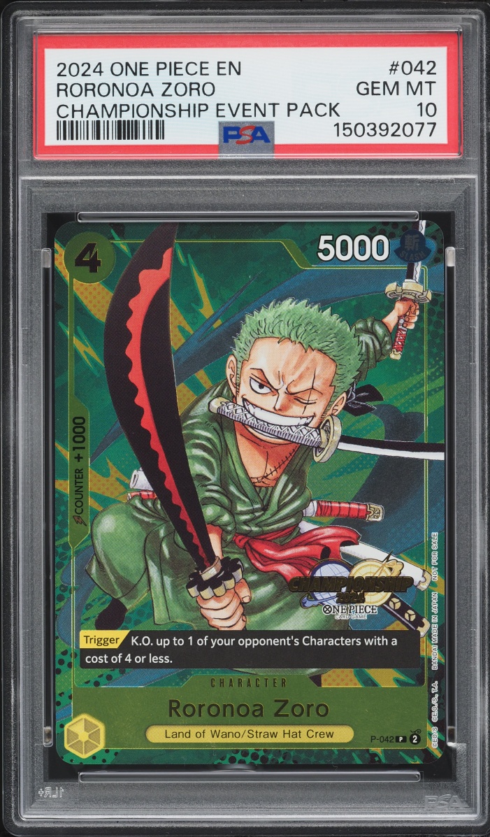 2024 One Piece Promo Championship Event Pack Roronoa Zoro #P-042 PSA 10 GEM MINT