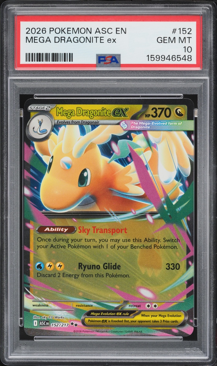 2026 Pokemon Mega Evolution Ascended Heroes Mega Dragonite EX #152 PSA 10 GEM MINT