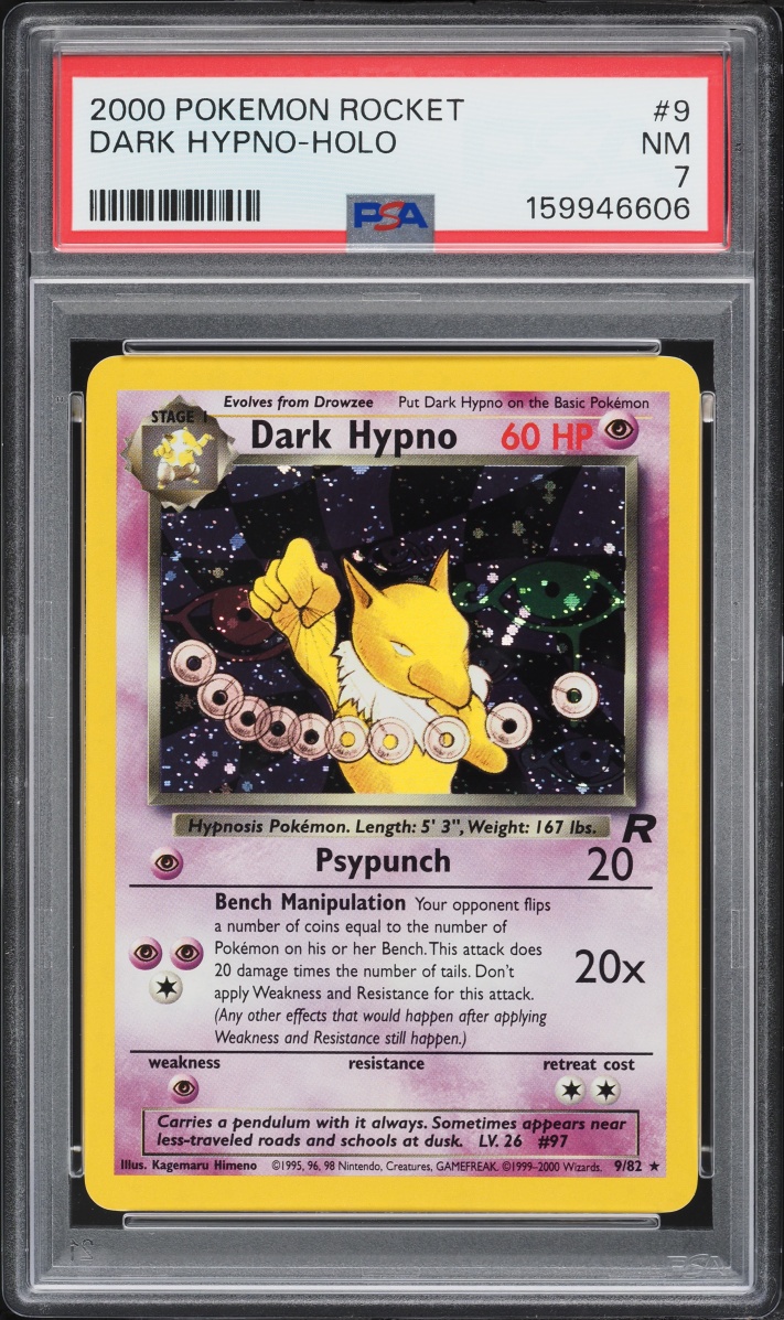 2000 Pokemon Team Rocket Holo Dark Hypno #9 PSA 7 NRMT