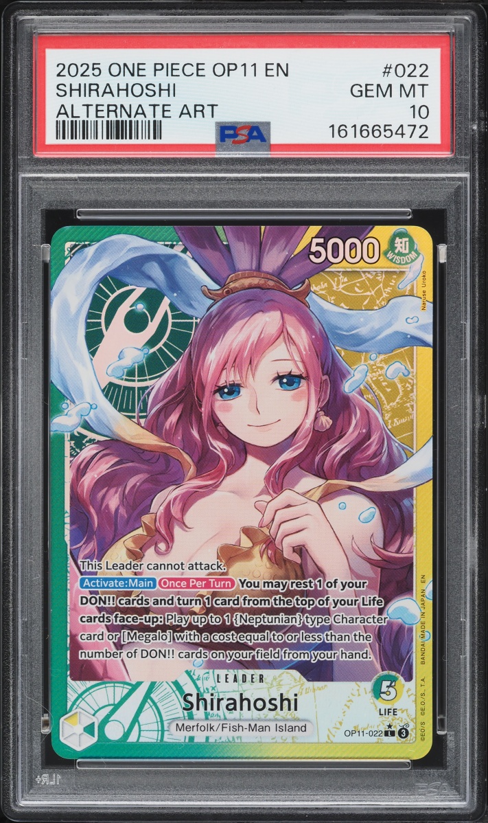 2025 One Piece A Fist Of Divine Speed Leader Alt Art Shirahoshi #022 PSA 10 GEM MINT