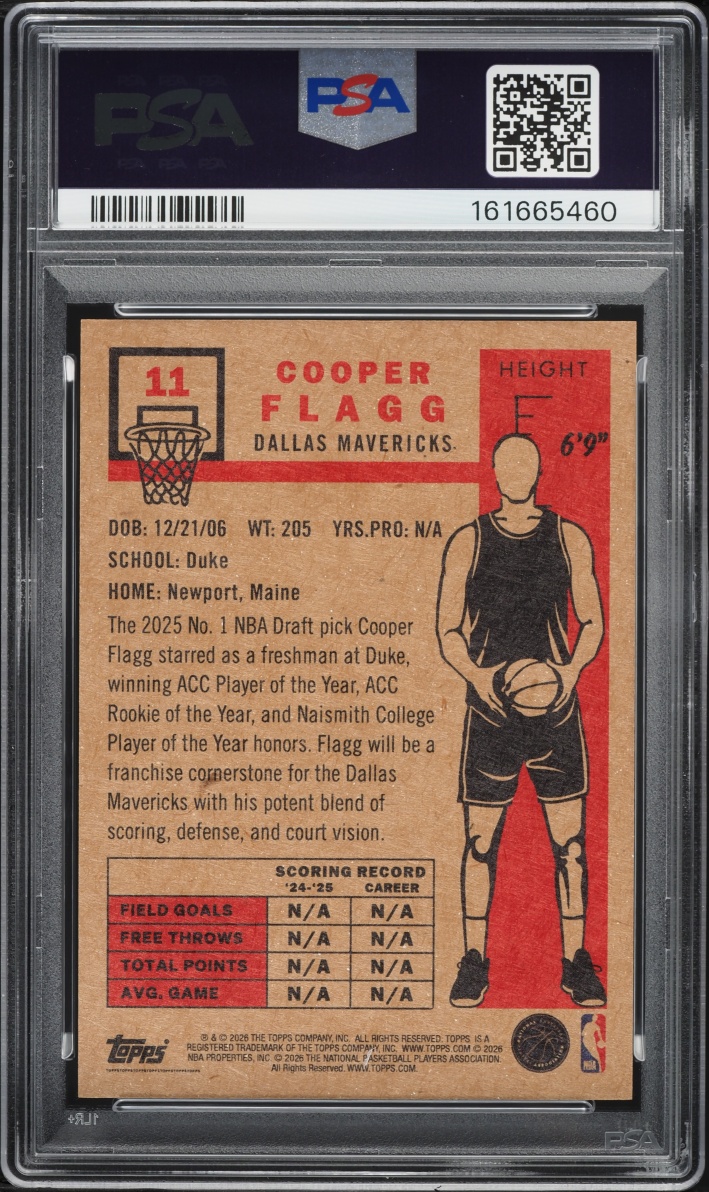 2026 Topps Living Cooper Flagg ROOKIE #11 PSA 10 GEM MINT