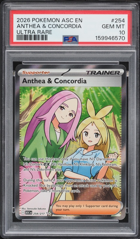 2026 Pokemon Mega Evolution Ascended Heroes Full Art Anthea & Concordia #254 PSA 10 GEM MINT