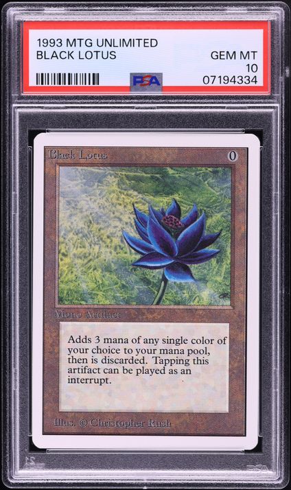 1993 Magic The Gathering MTG Unlimited Black Lotus PSA 10 GEM MINT