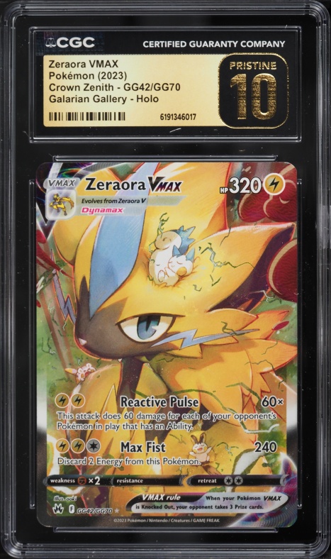 pokemon tcg crown zenith 054 159 zeraora vmax card - 054/159 - [Electric] 2023 Pokemon Sword & Shield