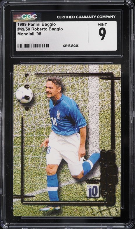 1999 Panini Soccer Roberto Baggio #39 PSA 10 GEM MINT on Fanatics