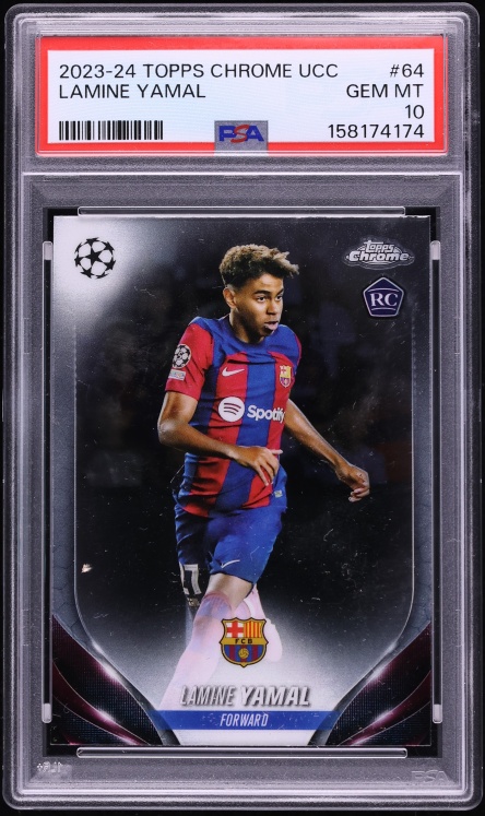 2023 Topps Chrome UEFA Club Competitions Lamine Yamal ROOKIE #64 PSA 10 GEM MINT