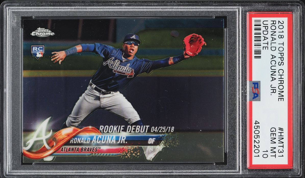 2018 Topps Chrome Update Ronald Acuna Jr. ROOKIE #HMT31 PSA 10 GEM MINT