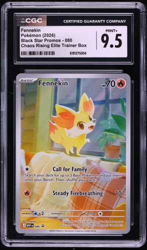 2026 Pokemon Mega Evolution Promo Chaos Rising ETB Full Art Fennekin #80 CGC 9.5 MINT+