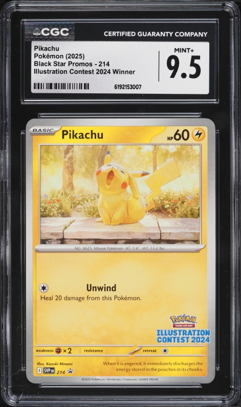 2025 Pokemon SV Promo Illustration Contest '24 Winner Pikachu #214 CGC 9.5 MINT+
