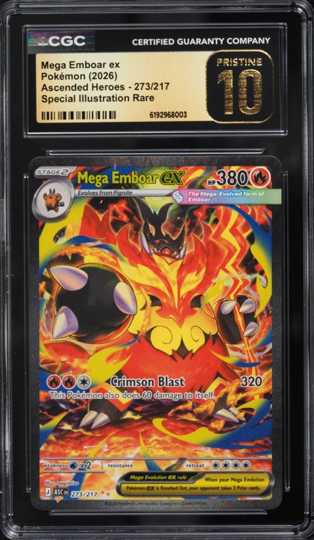 2026 Pokemon Mega Evolution Ascended Heroes SIR Mega Emboar Ex #273 CGC 10 PRISTINE