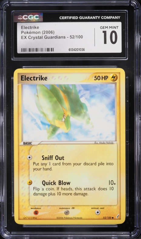 2006 Pokemon EX Crystal Guardians Electrike #52 CGC 10 GEM MINT