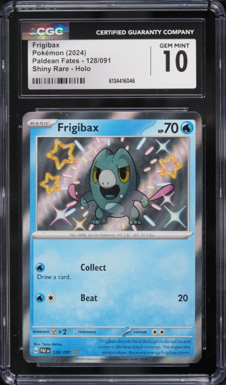 2024 Pokemon Scarlet & Violet Paldean Fates Shiny Rare Frigibax #128 CGC 10 GEM MINT