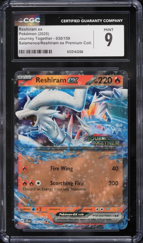 2025 Pokemon Scarlet & Violet Journey Together Salamence ex Premium Holo Reshiram ex #30 CGC 9