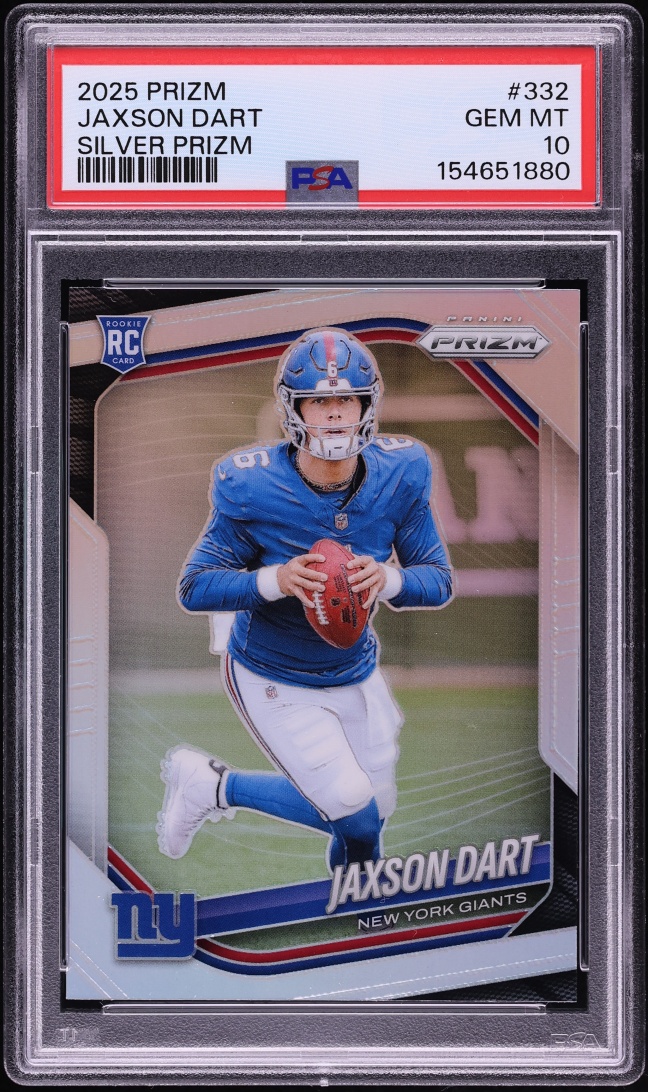 2025 Panini Prizm Silver Jaxson Dart ROOKIE #332 PSA 10 GEM MINT
