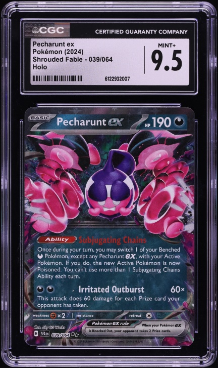 2024 Pokemon Scarlet & Violet Shrouded Fable Holo Pecharunt EX #39 CGC 9.5 MINT+
