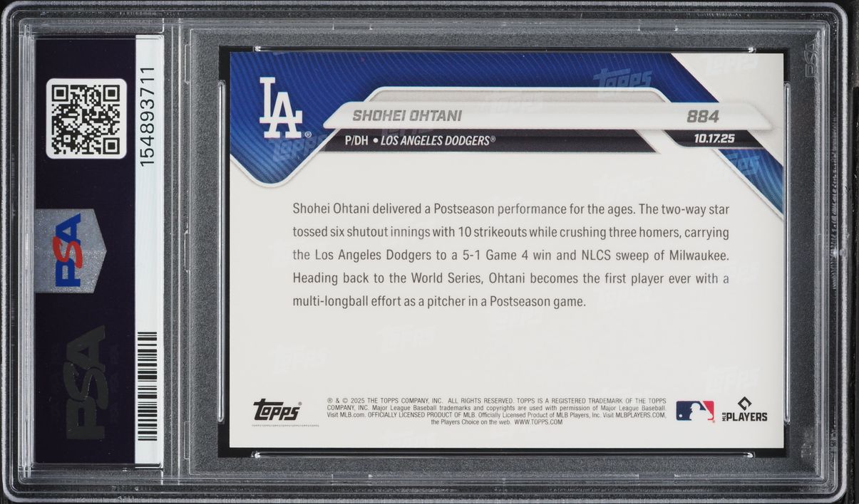 2025 Topps Now Shohei Ohtani #884 PSA 10 GEM MINT