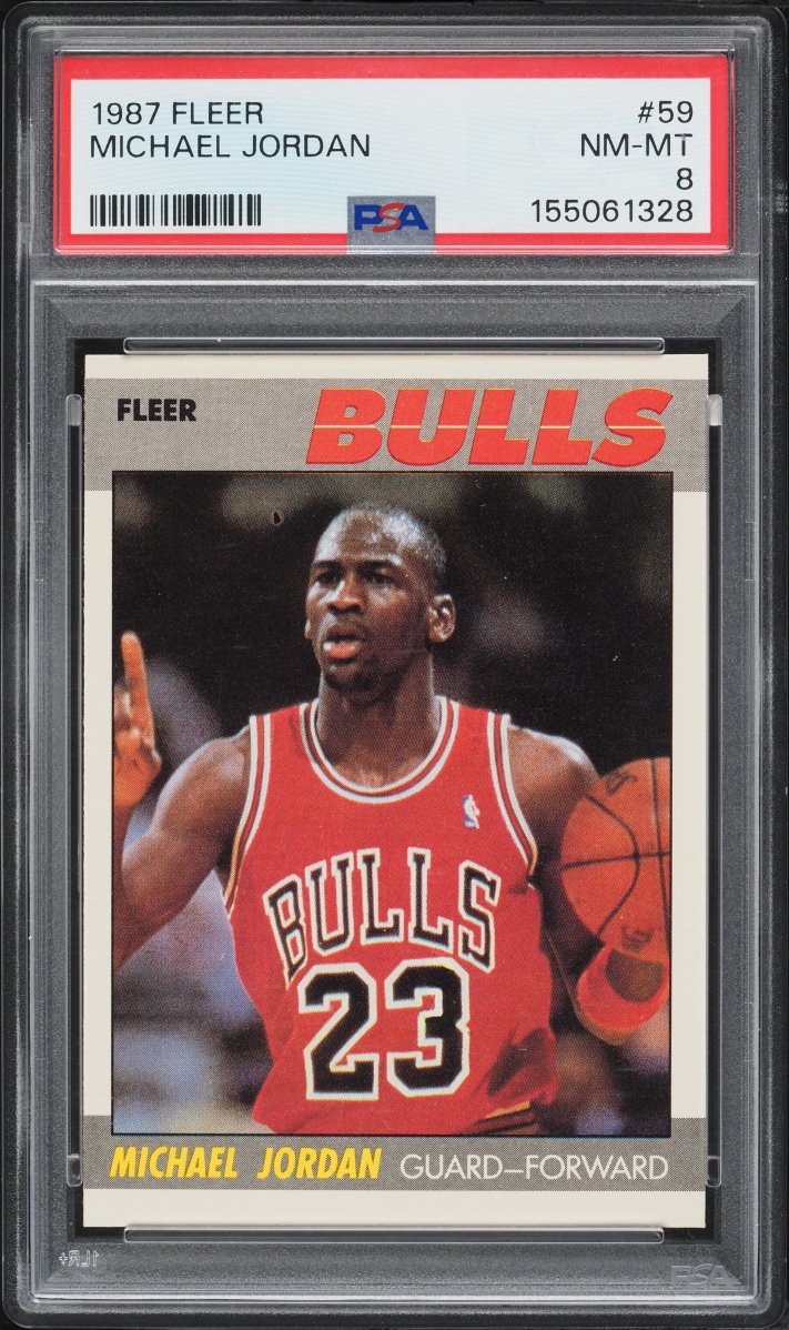 1987 Fleer Basketball Michael Jordan #59 PSA 8 NM-MT