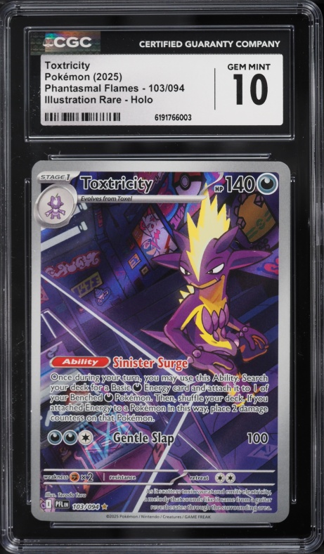 2025 Pokemon Mega Evolution Phantasmal Flames IR Toxtricity #103 CGC 10 GEM MINT