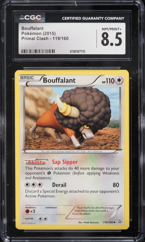 2015 Pokemon Primal Clash Bouffalant #119 CGC 8.5 NM-MT+