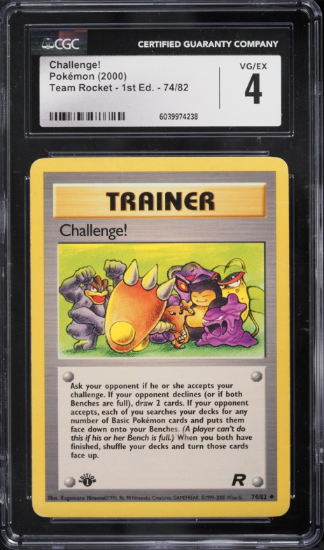 2000 Pokemon Team Rocket 1st Edition Challenge! #74 CGC 4 VGEX