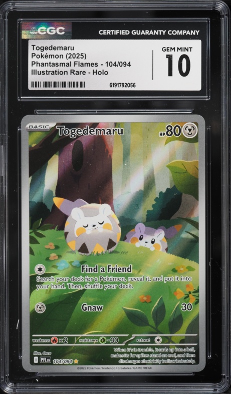 2025 Pokemon Mega Evolution Phantasmal Flames IR Togedemaru #104 CGC 10 GEM MINT