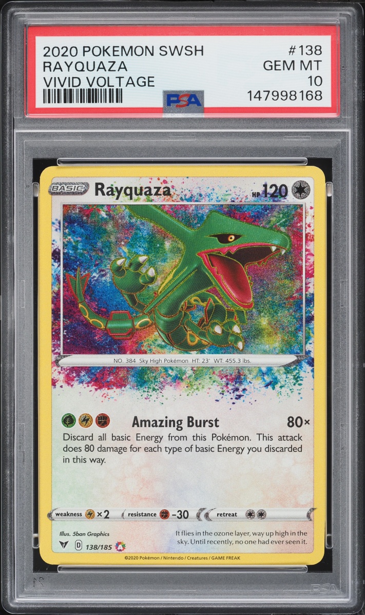 2020 Pokemon Sword & Shield Vivid Voltage AR Rayquaza #138 PSA 10 GEM MINT
