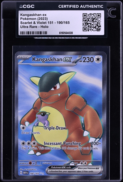 2023 Pokemon Scarlet & Violet 151 Full Art Kangaskhan Ex #190 CGC AUTH